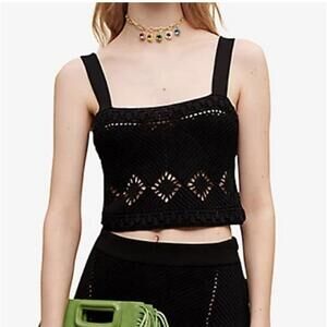 Maje Mayon Cropped Crochet Knit Top (2)